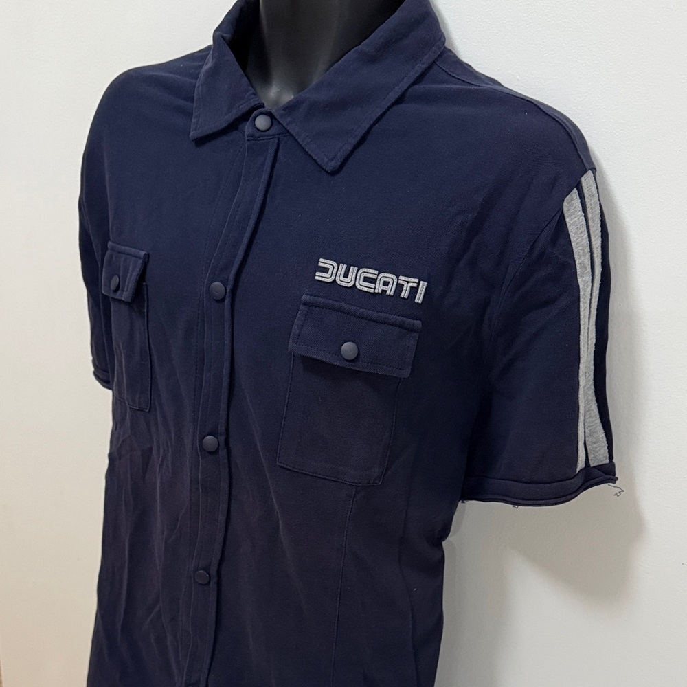 Ducati Men's Dark Blue Casual Button Down Shirt